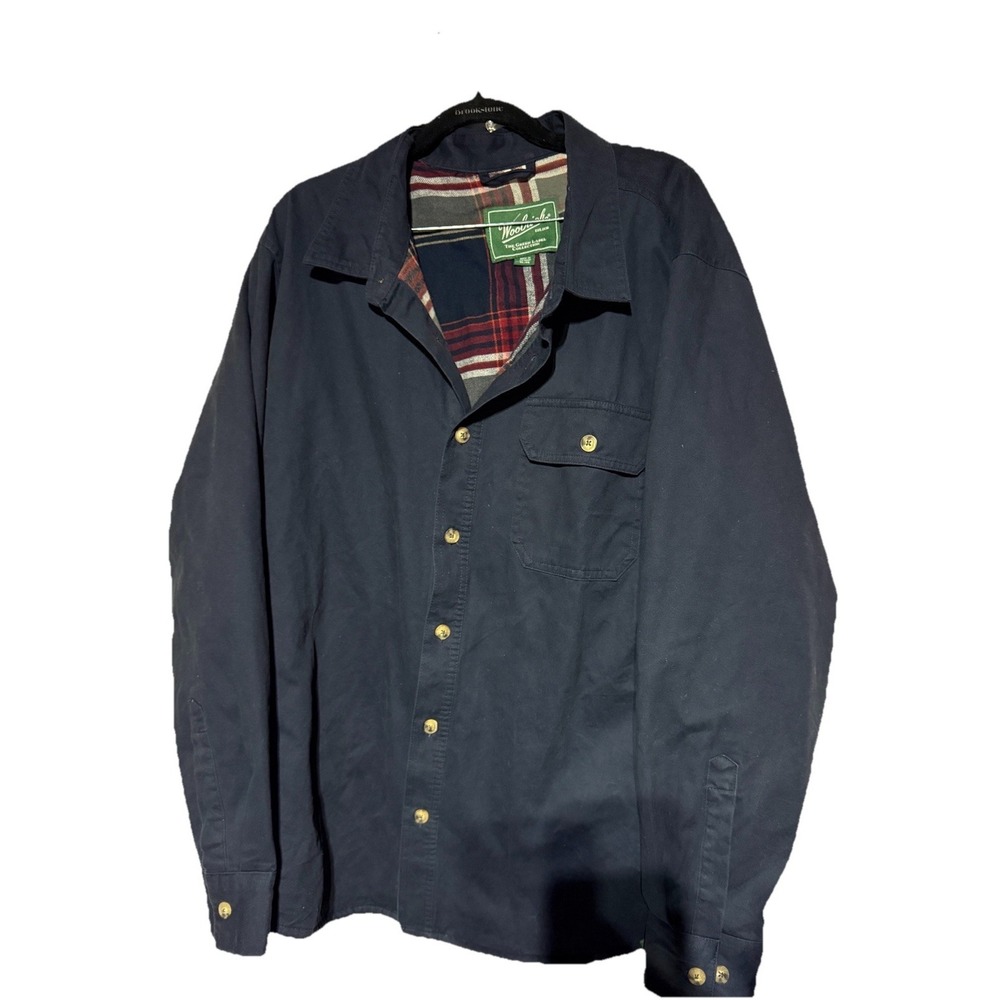 Woolrich Men's Navy Cotton/Plaid Flannel Lined Shirt Jacket HEAVY XL